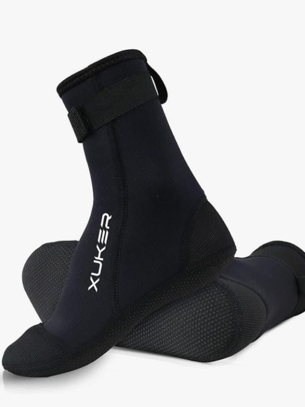 Black Neoprene Men's Water Socks with Ankle Strap
